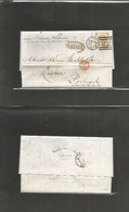 Great Britain. 1873 (Apr 16) Leith - Portugal, Lisbon (22 Apr) EL Full Text Fkd 6d Chesnut Pl 11, Cds + Grill 221 + Oval - ...-1840 Vorläufer