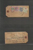 Great Britain - Xx. 1908 (19 Sept) Camden Rd, BO / NW - Russia, Kiev. Registered Fkd Label Tag Bearing 4 Diff KEVII Stam - ...-1840 Prephilately