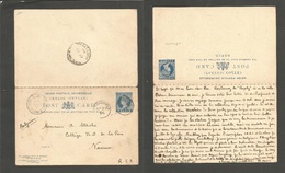 Bc - Ceylon. 1896 (21 Sept) Colgahawela - Belgium, Namur (11 Oct) 5c Blue  Doble Stationary Card, Waty Out Usage With Ar - Other & Unclassified