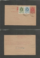 Bc - Swaziland. 1954 (May 5) Mhlotsheni - USA, Tucson, Az 1d Red Stat Card + 2 Adtls Village Cds. Missionary Very Scarce - Other & Unclassified