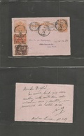 Haiti. 1917 (15 March) P. Prince - USA, NYC (26 March) 2c Orange Stat Card + 2 Adtl Ovptd Issue Stamps, All Tied Cds +   - Haiti