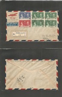 Hong Kong. 1937 (29 June) "EURASIA" First Flight HK - China YANGKU (30 June) Arrival Cachet. Registered Multifkd Royal W - Other & Unclassified