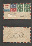 Hong Kong. 1937 (29 June) "EURASIA" First Flight Hong Kong - Changiha (30 June) China. Air Registered Multifkd Envelope. - Autres & Non Classés