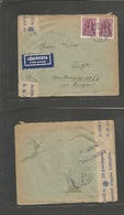 Hungary. 1940 (12 Sept) Budapest - Spanish Marruecos, Tangier (18 Sept) Air Fkd + Censor Envelope. Fast Postal Service W - Other & Unclassified