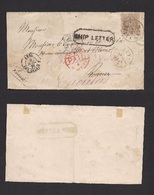 Iceland. 1877 (2 July) Reykjavik - France, Rennes (9 July) Front Of Cover Franked 20aur Violet 2nd Issue, Tied Cds. Via  - Autres & Non Classés