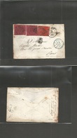 Italy Papal States. 1867 (31 Dec, Last Day Of Year) Roma - France, Paris (8 Jan 68) Multifkd Env 20c Intense Reddish Pur - Unclassified