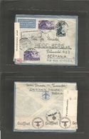 Italian Colonies. 1940 (7 Sept) Somalia, Chisimaio - Germany, Heidelberg. Air Multifkd Envelope. Bird Issue. Somalia + N - Ohne Zuordnung