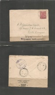 Malaysia. 1916 (3-4 Dec) India, Caliht - Kuala, Lumpur, FMS. Fkd Env, Censored Label At Destination GPO / St. St + Rever - Maleisië (1964-...)