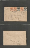 Malaysia. 1944 (14 Aug) Japanese - Malaya Occup. Penang - Ipoh, Perak. Multifkd Ovptd Issue + Multicacheted Envelope. VF - Malaysia (1964-...)