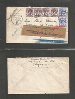 Malaysia. 1946 (22 April) BMA. Teluk Anson - Randers, Denmark Fwded Kopenhagen (8 May) Air Multifkd Env Neat Cds. VF. - Malaysia (1964-...)