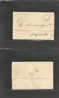 Mexico - Stampless. 1869 (4 Oct) Sello Negro, Colima - Acapulco. EL Full Text Depart "Franco Colima" Ring + "2" Reales R - Mexico