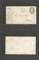 Mexico - Stationery. 1880. Chalchihuetes - DF. 25c Blue Hidalgo, Zacatecas Name District 280 Nr, Oval Blue Frannco Cache - Mexiko