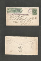 Mexico - Stationery. 1886 (18 Feb) DF - USA, NYC (26 Feb) Express Walls Fargo 6c Medallion Green Overprinted Issue Stat  - Mexico