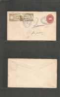 Mexico - Stationery. 1893 (26 Oct) Yautepec - DF. Express Hidalgo 15c Brown On Sepia Paper 10c Vermilion Large Numeral,  - Mexico