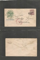 Mexico - Stationery. 1895 (3 June) Ogto, SLP - Morelia. Express Nacional Mexicano. 10c Lilac Militar Issue Stationary En - Mexico