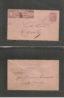 Mexico - Stationery. 1895 (12 Junio) Express Hidalgo 15c Brown - Red On Pink Paper, Diagonal Narrow Separation Doble Wat - Mexico