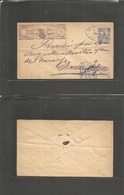 Mexico - Stationery. 1896 (14 April) Cosamacapam. Express Hidalgo 10c Lilac On Sepia Inverted Diagonal Watermark Lines B - Mexique