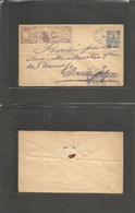 Mexico - Stationery. 1896 (14 April) Cosamacapam. Express Hidalgo 10c Lilac On Sepia Inverted Diagonal Watermark Lines B - Mexico