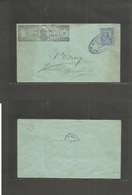 Mexico - Stationery. 1897 (3 Ago) Express Hidalgo 10c Blue On Greenish Paper 5c Blue Military Issue Stat Env. Tlacotalpa - Mexique
