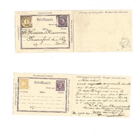 Dutch Indies. 1892 (5 July) Semarang - Germany, Frankfurt. Via Weltevreden (7 July) Scarce Doble Stationary Early Card W - Indonesië