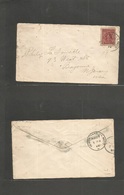 Nicaragua. 1899 (27 Ago) Fkd 20c Lilac Envelope Used To USA, NJ, Bayonne, Via New Orleans Where Cancelled In Transit Pos - Nicaragua