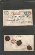Poland. 1875 (6 July) Krakow - Netherlands, Amsterdan (8 July) Austria 5 Kr Red Stationary Envelope + 2 Adtls Front And  - Autres & Non Classés