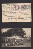 Portugal-India. 1916 (30 Oct) POW Mail. Bicholim - Switzerland, St. Gallen. Free Fkd Ppc Depart Green Red Cross Cachet + - Sonstige & Ohne Zuordnung