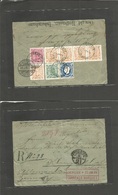 Portugal-Mozambique. 1898 (25 Jan) Inhambane - Germany, Klingsthal (24 Febr) Via London. Reverse Multifkd Registered Env - Autres & Non Classés