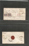 Russia. 1872 (1 Aug) Cbiyebk - Switzerland, Thurn (30 July) Via Auserbach, Germany. Fkd Env. 10 Kop Brown And Blue Cds + - Other & Unclassified