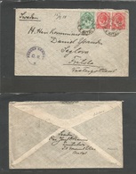 South Africa. 1918 (7 Jan) Natal. Mount Elia - Sweden, Seglora. WWI Multifkd + Censored Env. Fine Cds Usage. - Autres & Non Classés