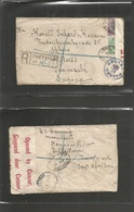 South Africa. 1918 (25 Jan) Pretoria - Denmark, Hillerod. Registered Multifkd + WWI Censor Label + Cachet + Arrival. Env - Andere & Zonder Classificatie