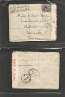 South Africa. 1918 (14 Oct) Pretoria - Denmark, Hillerod (10 Dec 18) Registered Multifkd Env +  Censor Label + R-cachet  - Andere & Zonder Classificatie