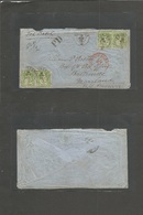 Switzerland. 1868 (28 Aug) Brunnen - USA, Baltimore, Maryland (Sept 17) Multifkd Envelope Switzerland Helvetia Perforate - Otros & Sin Clasificación