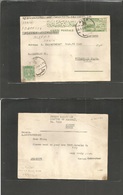 Syria. 1951 (29 Sept) Alep - USA, Pha. PA 10 Piasters Green Stat Card, Adtl, Tied Bilingual Cds. Station Of Baghdad In A - Syrien