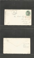 Usa - Stationery. C. 1860s. Decorak, Iowa - Norway, Lauriz US 3 Cts Green Stat Env, Comb Cancel Via Red "Chicago Paid Al - Other & Unclassified