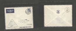 Airmails - World. 1939 (10 March) Hong Kong - Indochina. Fkd First Flight Envelope. Blue Special Cachet. VF. - Andere & Zonder Classificatie