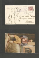 Albania. 1917 (18 July) Italian Period WWI Military Cachets + Censored Card. Fkd 10c Fine. - Albanië