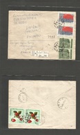 Albania. 1972 (29 May) Lesh - Finland, Helsinki (12 June) Front + Reverse Multifkd Registered Envelope + Ovptd. Fine Via - Albanie