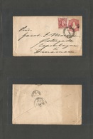 Argentina - Stationery. 1891 (13 April) Santa Fe - Denmark, Copenhagen (10 May) Ovptd 5c / 8c Stationary Envelope + Adtl - Sonstige & Ohne Zuordnung