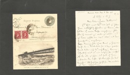 Argentina - Stationery. 1898 (8 Dec) Bs As - Leipzig, Germany (13 Jan) 4c Grey Illustrated Stat Lettersheet + 2 Adtls. F - Andere & Zonder Classificatie