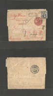 Argentina - Stationery. 1908 (Jan) Bolivia - Germany (1 Feb) 1/2c. Rose Stationary Complete Wrapper + Adtl, Tied Cds + T - Sonstige & Ohne Zuordnung