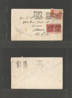 Australia. 1934 (25 Sept) Sydney, NSW - USA, Aurora, Ill. Fkd Env Slogan Cancel, Tax P. De 2c (x2) + Aux Cachets. Fine C - Andere & Zonder Classificatie