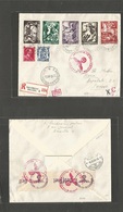 Belgium. 1944 (21 Aug) Bruxelles - Switzerland, Bern (9 Sept) Registered Censor Multifkd Envelope. Commemorative Issue.  - Autres & Non Classés