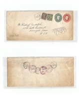 Canada. 1933 (14 Jan) Windsor - USA, Indiana (16-17 Jan) Registered Doble Print + Adtls Multifkd Stationary Envelope. Fi - Other & Unclassified