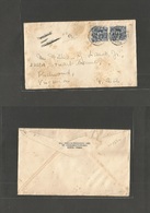 China - Xx. C. 1920s. Wu Sih - USA, Virginia, Richmond. 50c Rate Fkd Env, Bilingual Cds. 2x 25c Blue Stamps. Fine. - Autres & Non Classés