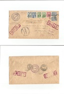 Colombia. 1930 (January) Pasto - USA, NYC (6 Febr) Registered Air Multifkd Envelope Including Air Ovptd Stamps. Via Barr - Colombia