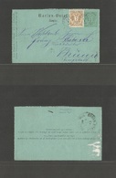 Czechoslovakia. 1889 (12 April) Domaschow - Brünn Austria Postal Adm Local 3kr Stat Lettersheet + Adtl, Small Cds. VF Us - Andere & Zonder Classificatie