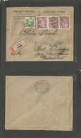 Czechoslovakia. 1923 (4 July) Nitra - Bad Wildengen, Germany (6 July) Registered Express Mail Service Multifkd Envelope  - Other & Unclassified