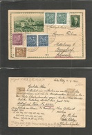 Czechoslovakia. 1933 (13 Nov) Leske Zleby - Switzerland, Burgdorf. 50h Green Illustrated Stat Card + 6 Adtls, Cds. Fine. - Sonstige & Ohne Zuordnung