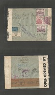 Czechoslovakia. 1941 (16 May) Bohemia - Moravia, Brumor, USA, Donora, PA (3 June) Registered Air Multifkd Triple Censore - Andere & Zonder Classificatie